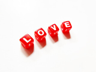 LOVE. alphabet blocks isolated on white