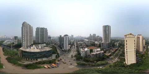 Mumbai Skyline summertime 8K 360 degree, equirectangular projection, environment map. HDRI...