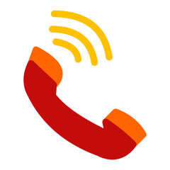 Minimalist phone icon in flat style, depicting a call symbol with clean, simple lines. Ideal for communication, customer support, or contact concepts across digital interfaces.