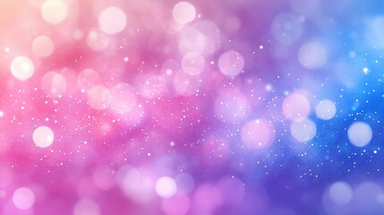 Obraz premium Abstract background with pink, blue, and white bokeh lights and sparkles.