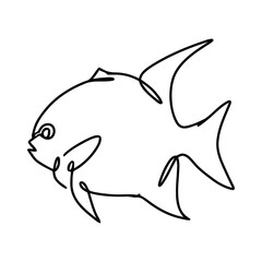 Sea Animal Line Art Vector Decorative