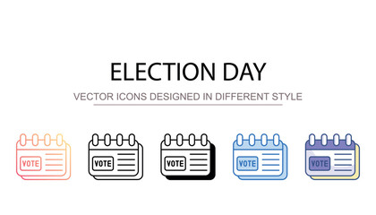 Election Day icon design with white background stock illustration