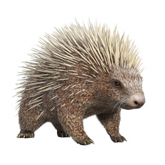 Obraz premium Realistic Porcupine with Quills Isolated on Transparent Background