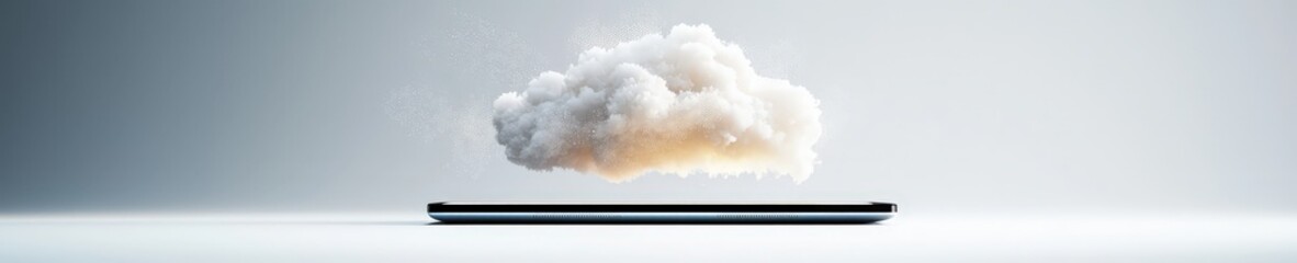 Obraz premium A cell phone is shown with a cloud above it