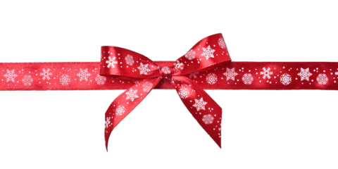 Beautiful red gift bow isolated on white background