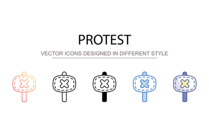 Protest icon design with white background stock illustration