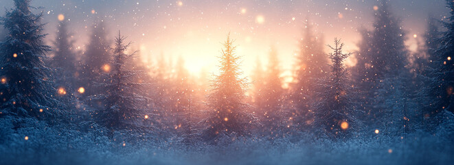 Naklejka premium Christmas Background with Fir Branches and Snow celebrating the holiday spirit, cozy family gatherings, or festive ambiance.