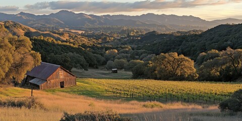 Rustic Barn in a Picturesque Valley.
