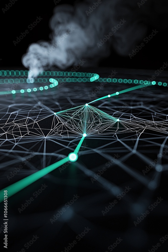 Poster a graph showcasing carbon reduction, with a green line reaching net zero, representing progress in c