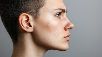 Naklejka premium Person with noticeable blackheads on the nose and chin, showing clogged pores blackheads, clogged pores, facial skin problem