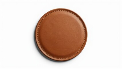 Minimalist leather patch designs featuring stitching and fine leather grain for logos