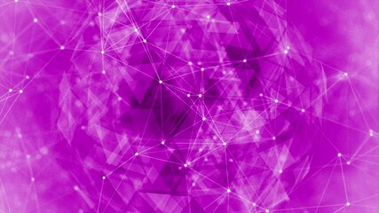 Pink color mesh pattern low poly geometric design rotating sci-fi 3d sphere on black background - Powered by Adobe