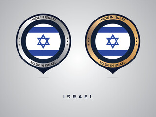 Made in Israel. labels, stickers, pointer, badge and symbol of Israel flag icon. Collection vector illustration