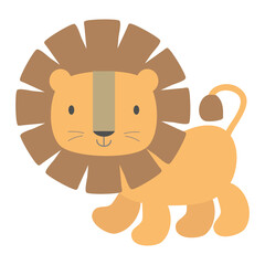 Cute lion vector cartoon illustration