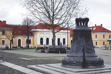 Historical Monument and City Square with Classic Architecture