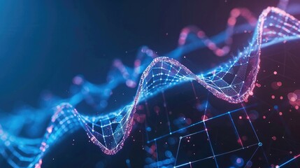 DNA Tech. Abstract Molecular Background with Network of Connecting Dots and Lines
