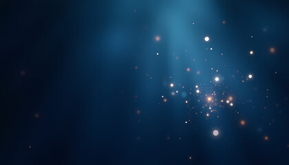 Fototapeta premium Dark blue background with sparks and bokeh, perfect for magical or celebratory designs.