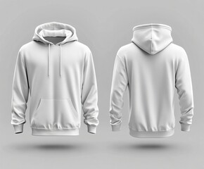 mock up of white hoodie front and back