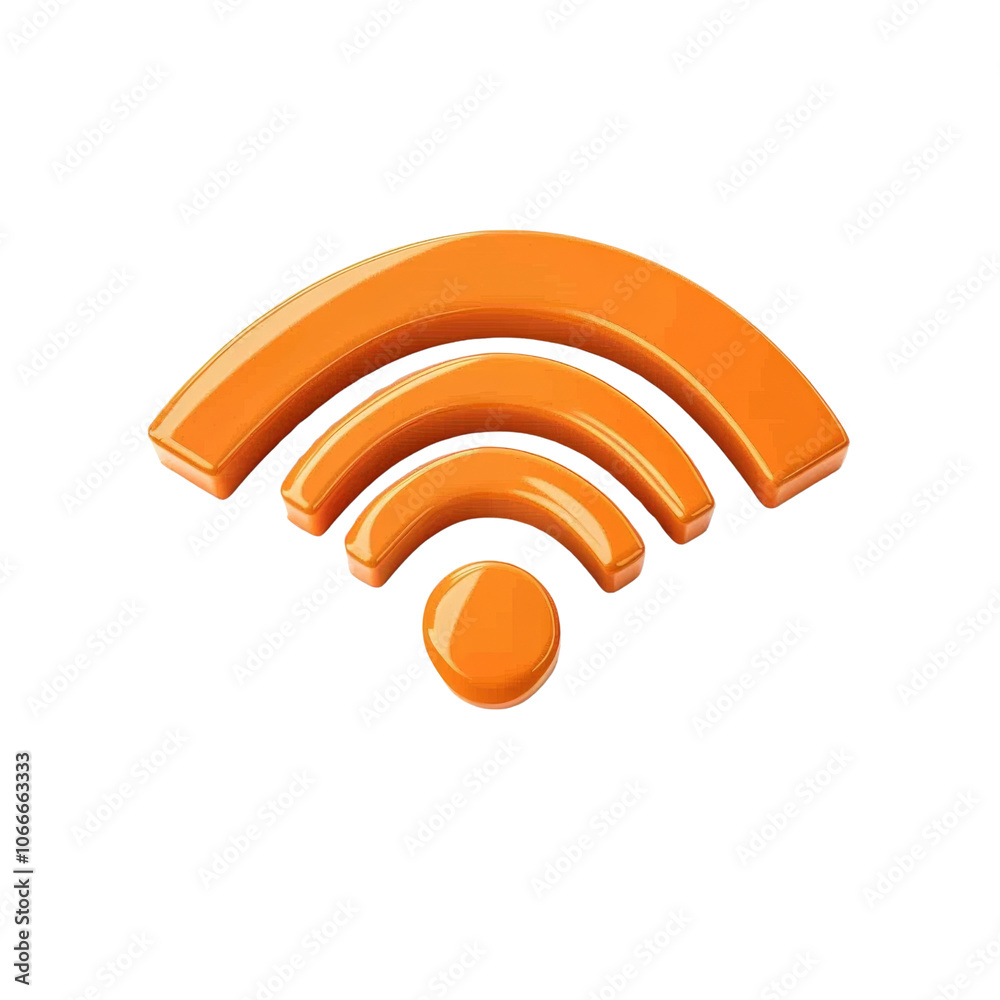 Poster 3d wifi icon isolated on transparent background