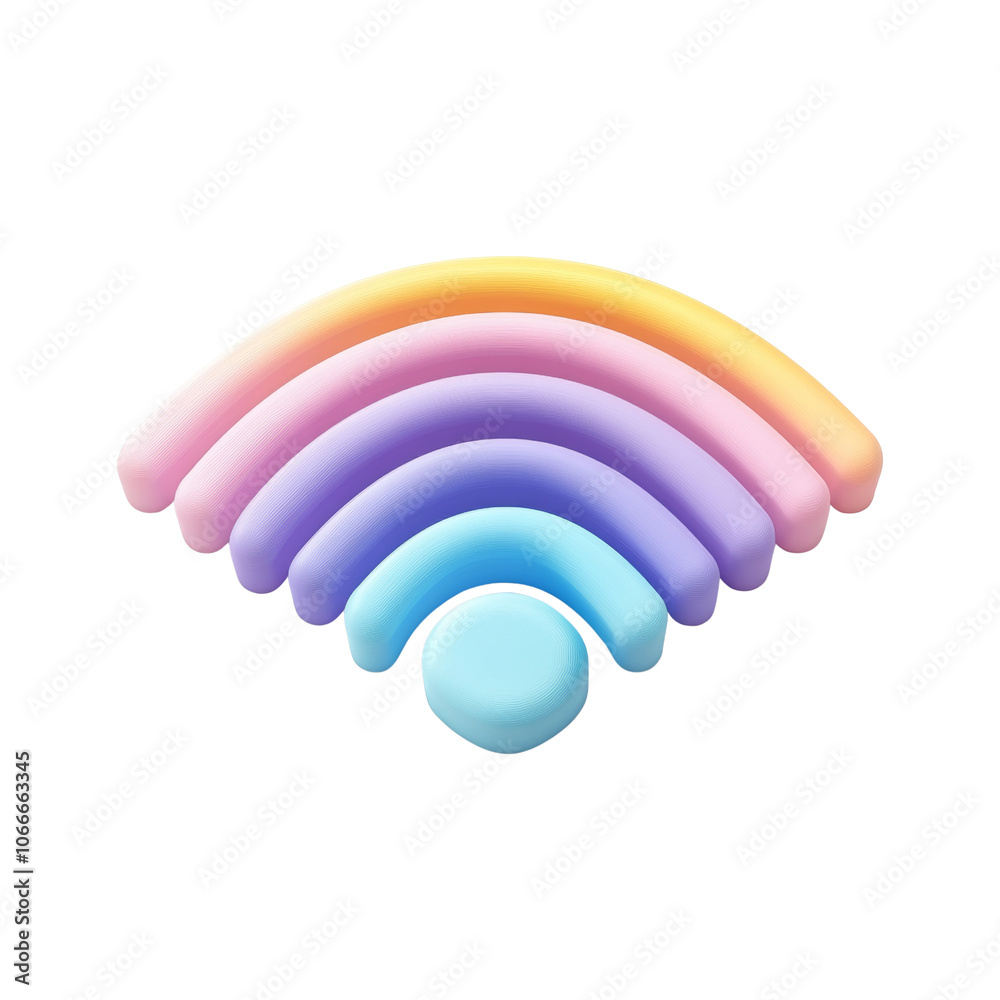 Poster 3d wifi icon isolated on transparent background