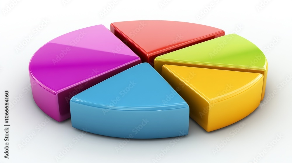 Aufkleber colorful pie chart segments for data visualization