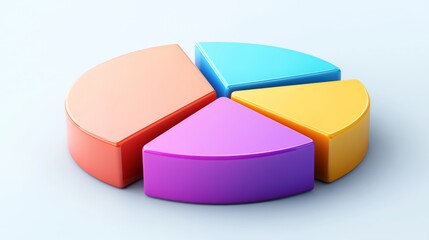 Obraz premium Colorful Geometric Shapes in Pie Chart Style
