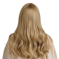 Naklejka premium Blonde waves wig isolated. back view