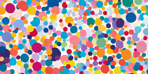 A bright abstract background filled with dots and shapes in a playful arrangement, ideal for childrenâ€™s designs