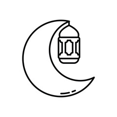 Eid Crescent vector icon stock illustration