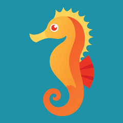 a sea horse vector art illustration