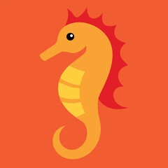 a sea horse vector art illustration