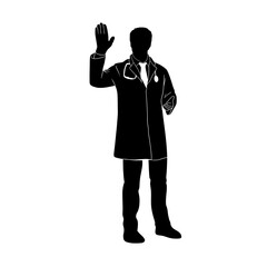 Doctor Greeting Silhouette Vector