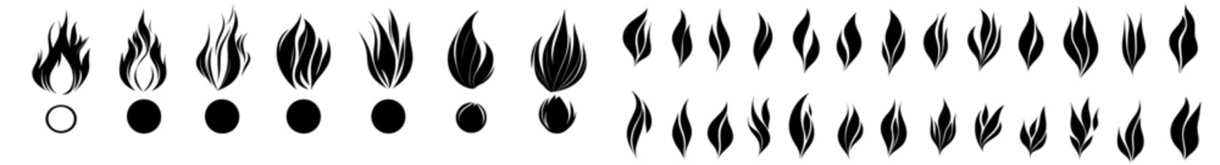 Fototapeta premium Symbol of fire flame in an icon collection. Concept flame in an icon.