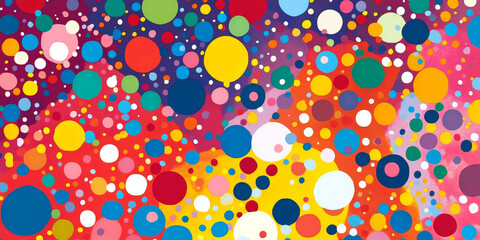 A bright abstract background filled with dots and shapes in a playful arrangement, ideal for children&acirc;&euro;&trade;s designs