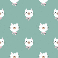 Seamless Pattern with Funny Cats. Playful and Quirky Feline Characters for Art and Design