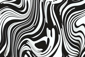Abstract Black and White Swirling Pattern