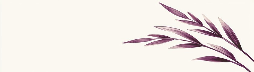 Elegant purple leaves on a soft beige background, perfect for floral design and nature-themed projects.