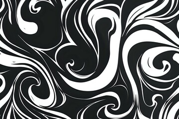 Fototapeta premium Abstract Swirling Pattern in Black and White