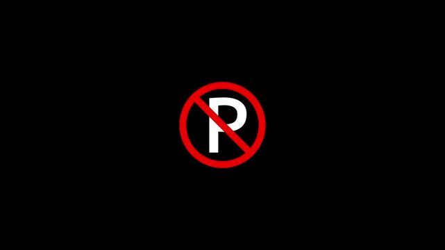No parking on red background, not allow to parking signal motion design. Do Not Parking