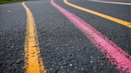 yellow line on asphalt