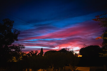 a red sunrise in portugal