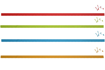 Painted lines of colorful paints. On isolated transparent background.