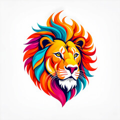 Obraz premium illustration of lion animal mascot head logo on white background.