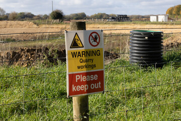 quarry sign, please keep out