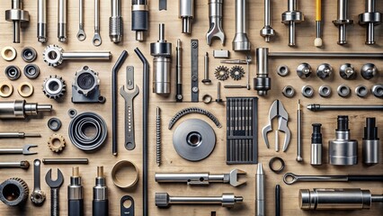 Fototapeta premium Minimalist Industrial Equipment Design Collection - Sleek Machinery, Modern Aesthetics, Functional Elements, Innovative Tools, Contemporary Industrial Design, Streamlined Equipment, 