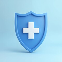Obraz premium Create a Highly Detailed 3D Medical Shield Icon for Health Insurance Projects