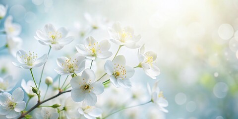 Minimalist White Spring Flowers Background for Text Overlay - Perfect for Invitations, Announcements, and Seasonal Designs