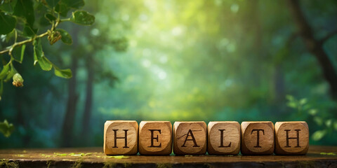 Natural Health Inspiration- Wooden Blocks Spelling 'Health