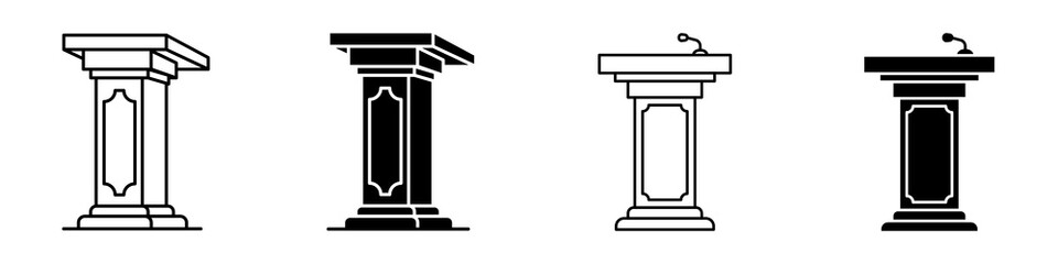 Lectern icon set