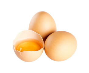 Eggs isolated on transparent background. Png format
